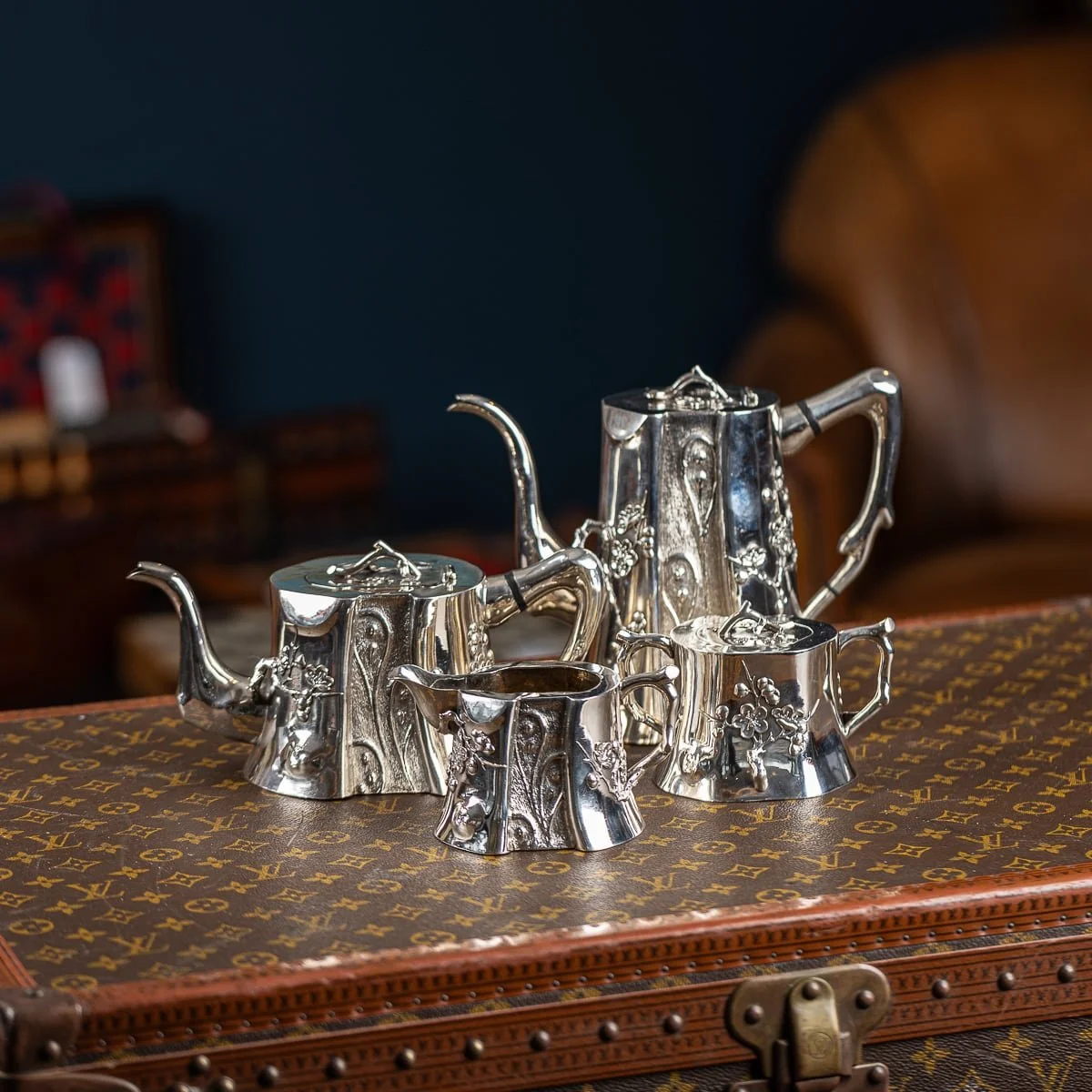 その他 Pure silver set. 20th century vintage ANTIQUE 20thC CHINESE EXPORT SOLID SILVER FOUR PIECE TEA SET